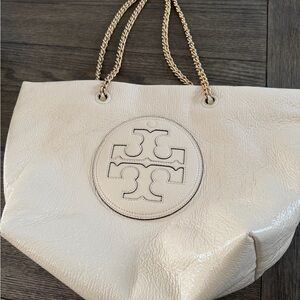 Tory Burch Ivory Textured Tote